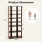 Costway Patented 7-Tier Double Rows Shoe Rack Vertical Wooden Shoe Storage Organizer Rustic White/Brown